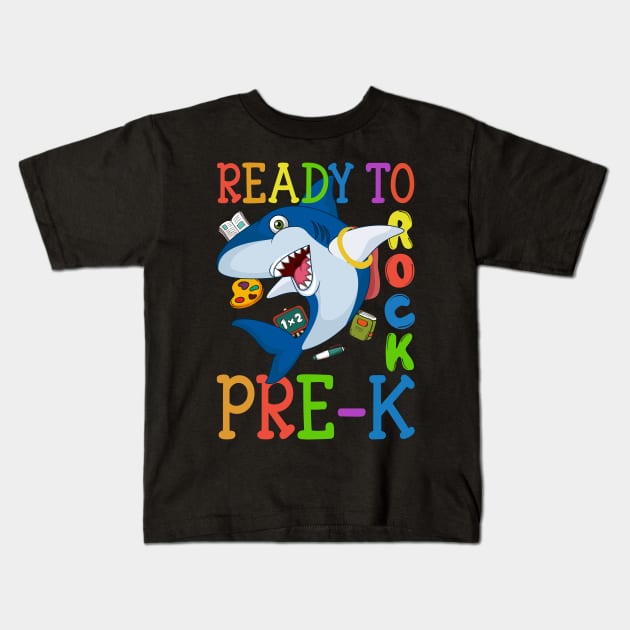 Dabbing Pre-K Shark Back To School Kids T-Shirt by kateeleone97023